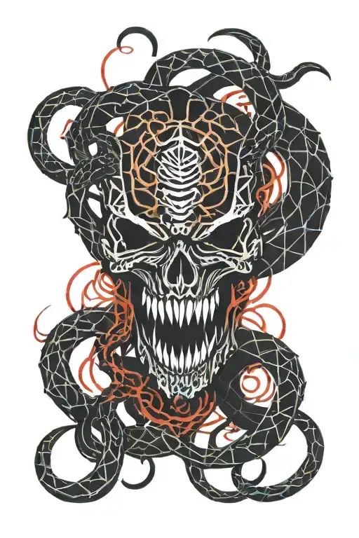 hell spawn and venom tattoo design idea
