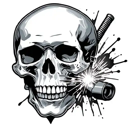 skulls and welding tattoo design idea