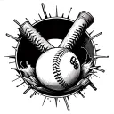baseball seams cut open tattoo design idea