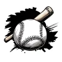 baseball seams cut open tattoo design idea