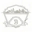 A minimalist design of a baseball diamond with a city skyline in the background, representing your love for both sports and city government tattoo design idea