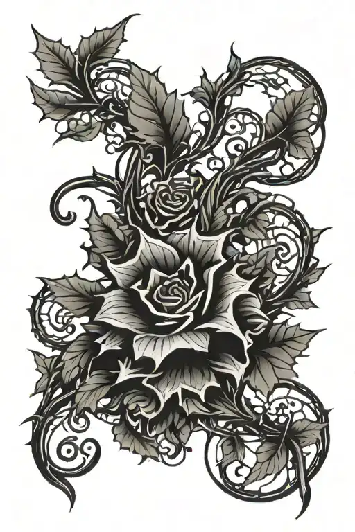 Thick thorny vines surrounding tattoo design idea