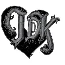 heart with letters C J D K tattoo design idea