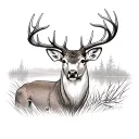 deer hunting and bass fishing tattoo design idea