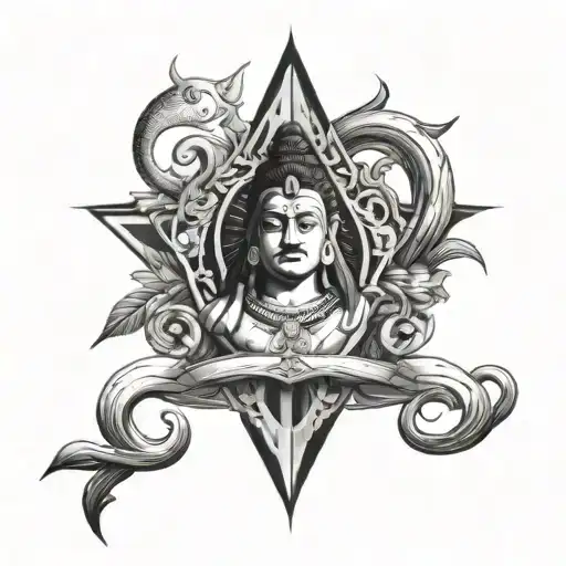 Create a unique tattoo design that combines the letters 'R' and 'S' with MAA and papa and mountain and lord shiva tattoo design idea