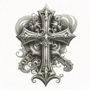 cross and vertebrae  tattoo design idea