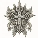 cross and vertebrae  tattoo design idea