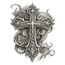 cross and vertebrae  tattoo design idea