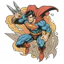 Superman wolverine tattoo design idea