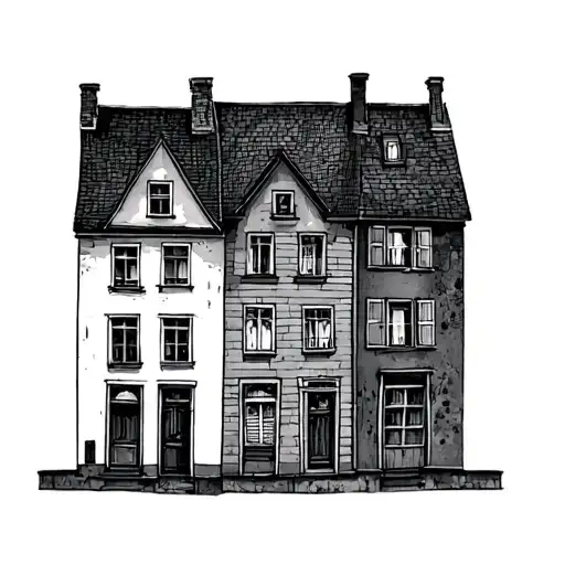 Polish houses tattoo design idea