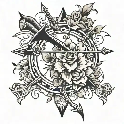 bow and arrow  tattoo design idea