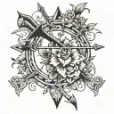 bow and arrow  tattoo design idea