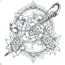 bow and arrow  tattoo design idea