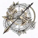 bow and arrow  tattoo design idea