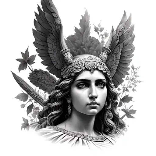 athena greek goddess tattoo design idea
