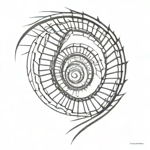 spiral staircase tattoo design idea