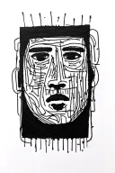 abstract lines simple but not fineline and style of basquiat and keith haring without face or objects tattoo design idea