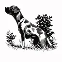 Rhodesian ridgeback silouette side foot tattoo design idea