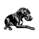 Rhodesian ridgeback silouette side foot tattoo design idea