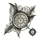 Clock pointing to minute 28 tattoo design idea