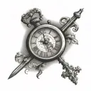 Clock pointing to minute 28 tattoo design idea