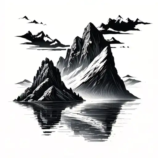fjord landscape tattoo design idea