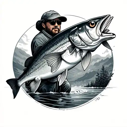 Gone Fishing tattoo design idea
