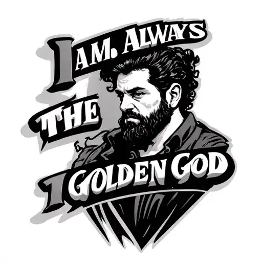 tattoo of dennis from its always in in philadelphia that says "i am the golden god" tattoo design idea
