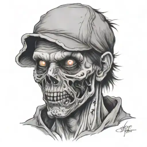 zombie head tattoo tattoo design idea