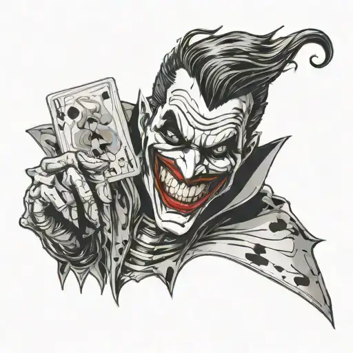 Joker Card Psycho Not from Batman Who Laughs tattoo design idea