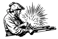 Old School pipe welder working tattoo design idea