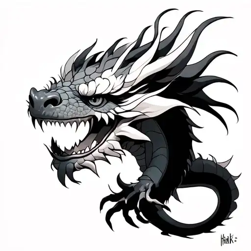 haku dragon from spirited away tattoo design idea