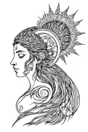 Aquarius and Virgo zodiac sign tattoo design idea