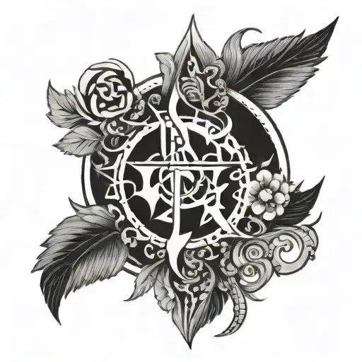 Veles with symbol incorporated tattoo design idea
