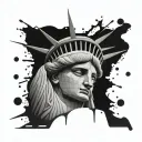 Statue of Liberty covering face tattoo tattoo design idea