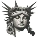 Statue of Liberty covering face tattoo tattoo design idea