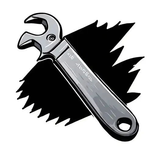 spanner tool with butcher knife  tattoo design idea