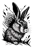 hairy mini loop rabbit tattoo design idea