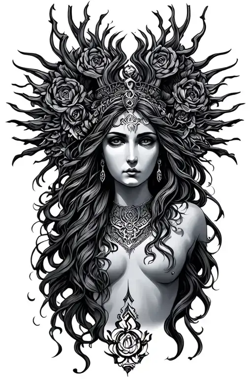 hecate goddess tattoo design idea