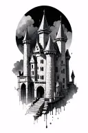 engineer castle tattoo design idea