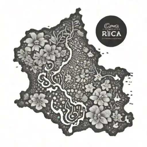 map of Costa Rica tattoo design idea