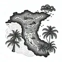 map of Costa Rica tattoo design idea