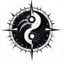 Yin Yang Compass tattoo design idea