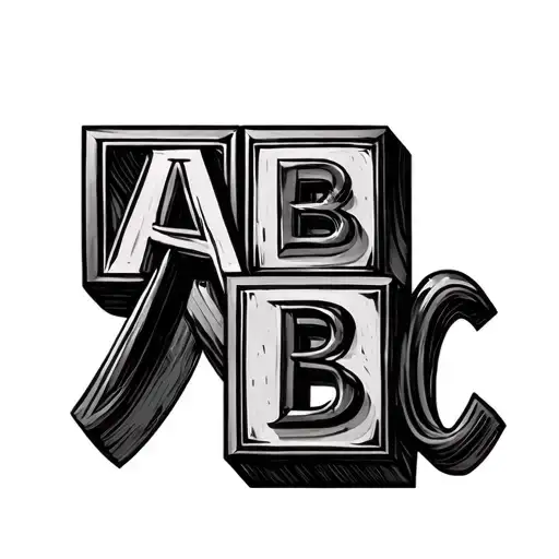 Abc Blocks tattoo design idea