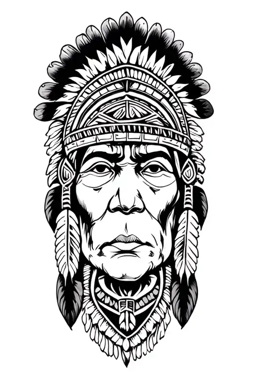 native american tribal withj polynesian influence medicine tattoo design idea