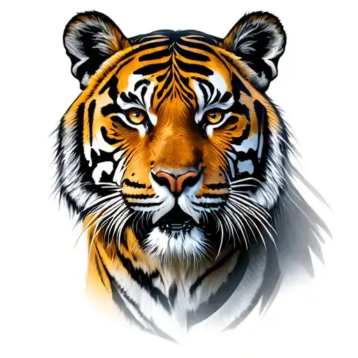 tiger face tattoo design idea