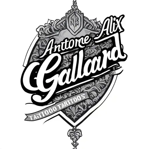 "Antoine Alix Gaillard " name and date tattoo tattoo design idea