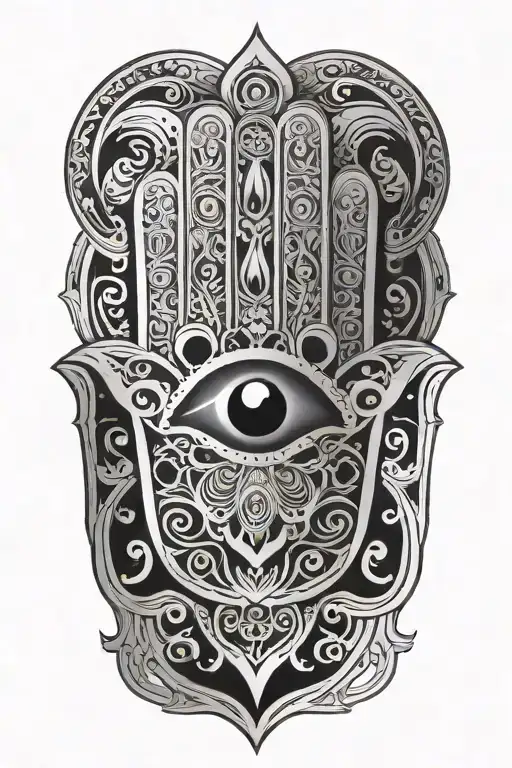 Hamsa symbol tattoo design idea