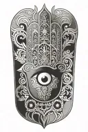 Hamsa symbol tattoo design idea