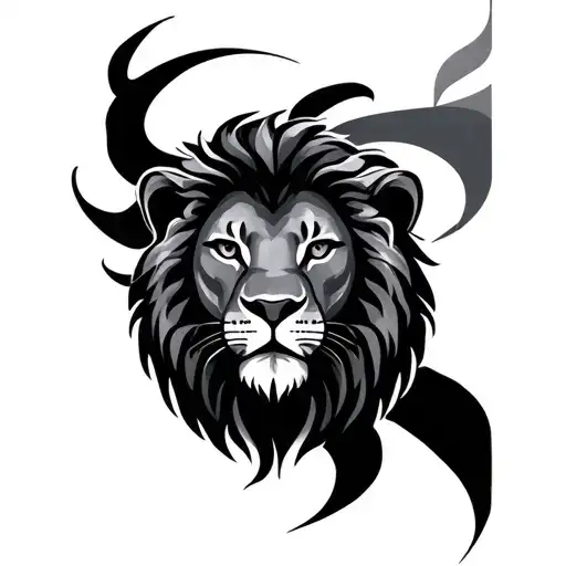 Minimal Lion tattoo design idea
